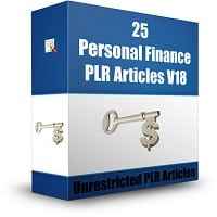 25 Personal Finance PLR Articles V18