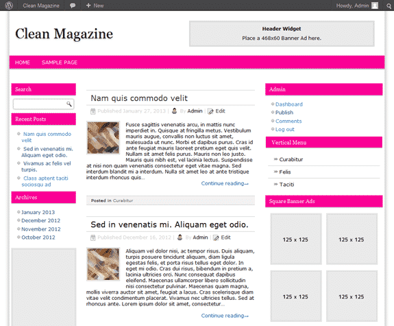 Clean Magazine Responsive WP Theme