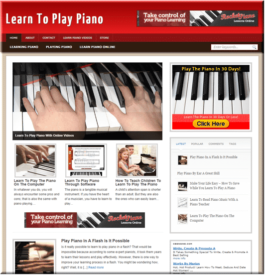 Learn Piano PLR Site