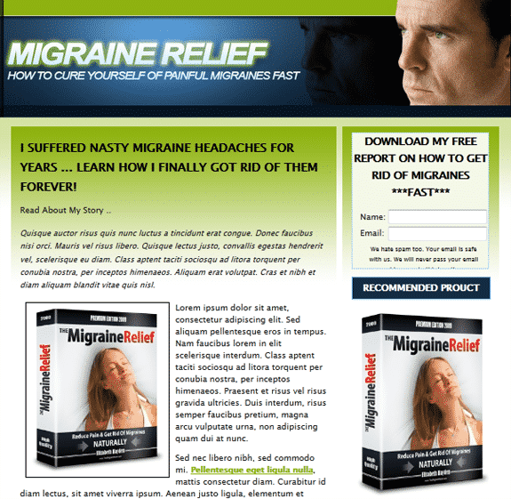 Migraine Landing Page Template