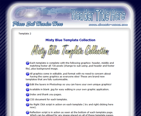 Misty Blue Templates